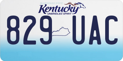 KY license plate 829UAC