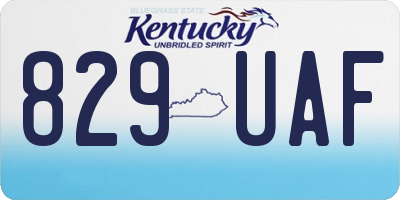 KY license plate 829UAF
