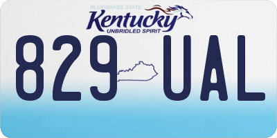 KY license plate 829UAL