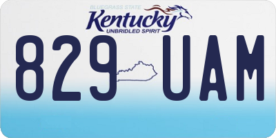 KY license plate 829UAM