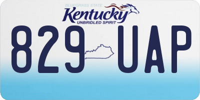 KY license plate 829UAP