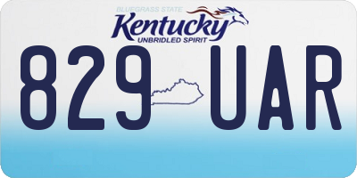 KY license plate 829UAR