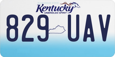 KY license plate 829UAV
