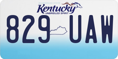 KY license plate 829UAW