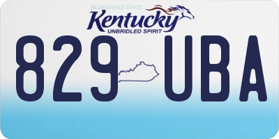 KY license plate 829UBA