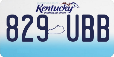 KY license plate 829UBB