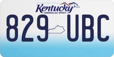 KY license plate 829UBC