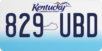 KY license plate 829UBD
