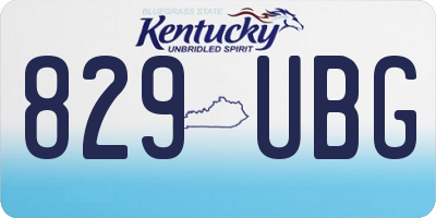 KY license plate 829UBG