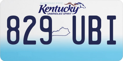 KY license plate 829UBI
