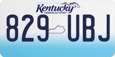 KY license plate 829UBJ