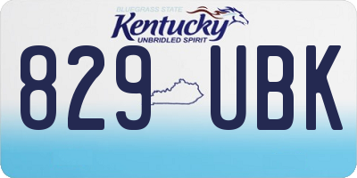 KY license plate 829UBK