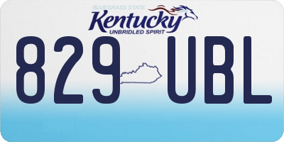 KY license plate 829UBL