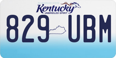 KY license plate 829UBM
