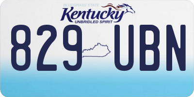KY license plate 829UBN