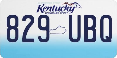 KY license plate 829UBQ