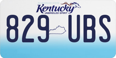 KY license plate 829UBS