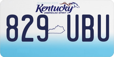 KY license plate 829UBU