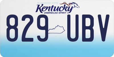 KY license plate 829UBV
