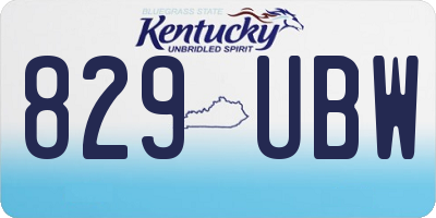 KY license plate 829UBW