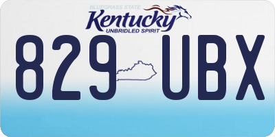 KY license plate 829UBX