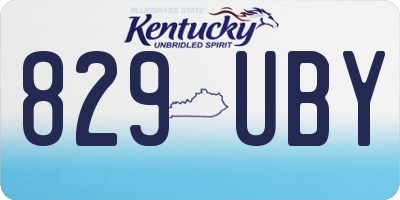 KY license plate 829UBY
