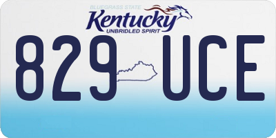 KY license plate 829UCE
