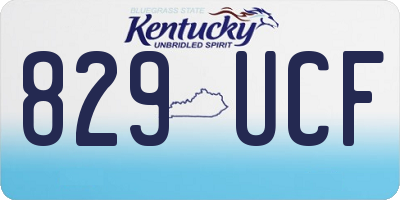 KY license plate 829UCF