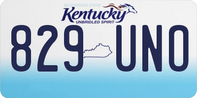 KY license plate 829UNO