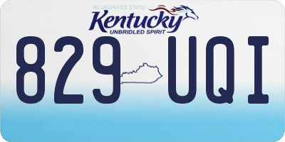 KY license plate 829UQI
