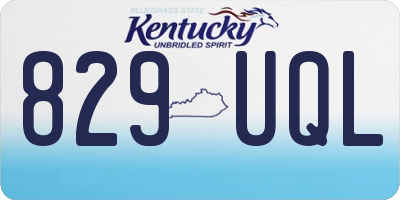 KY license plate 829UQL