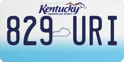KY license plate 829URI