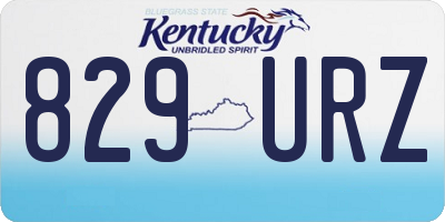 KY license plate 829URZ