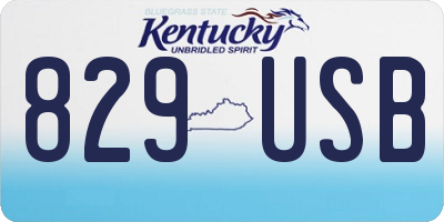 KY license plate 829USB