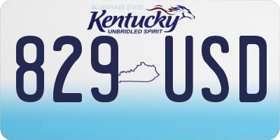 KY license plate 829USD
