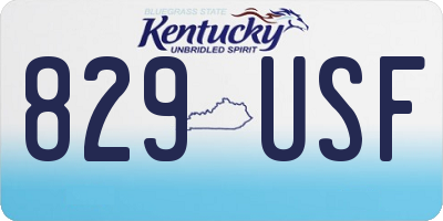 KY license plate 829USF