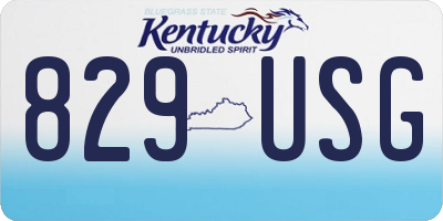 KY license plate 829USG