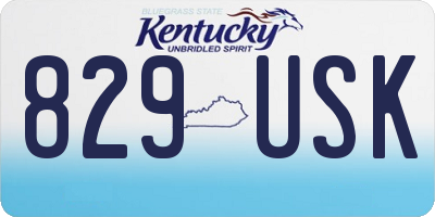 KY license plate 829USK