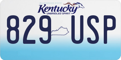 KY license plate 829USP