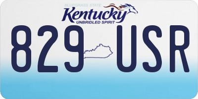 KY license plate 829USR