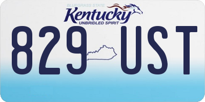 KY license plate 829UST