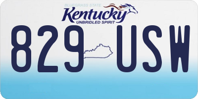 KY license plate 829USW