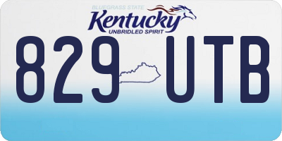 KY license plate 829UTB
