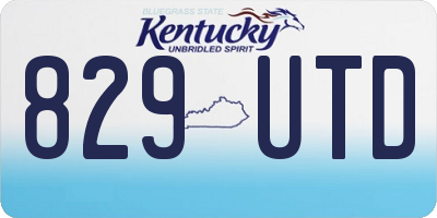 KY license plate 829UTD