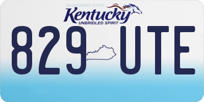 KY license plate 829UTE