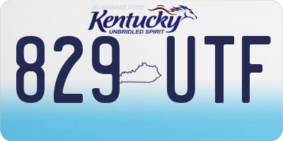 KY license plate 829UTF