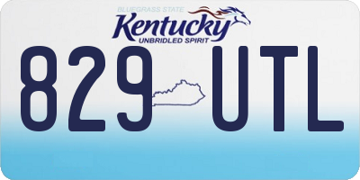 KY license plate 829UTL