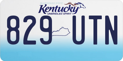 KY license plate 829UTN