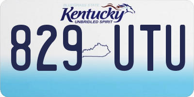 KY license plate 829UTU