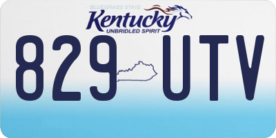 KY license plate 829UTV